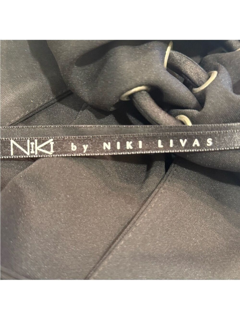 Niki Livas Black Strappy Back Women's Formal Evening/Cocktail Dress Size 12 - Picture 7 of 8
